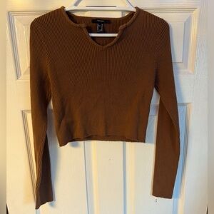 Forever 21 medium brown long sleeve crop top
